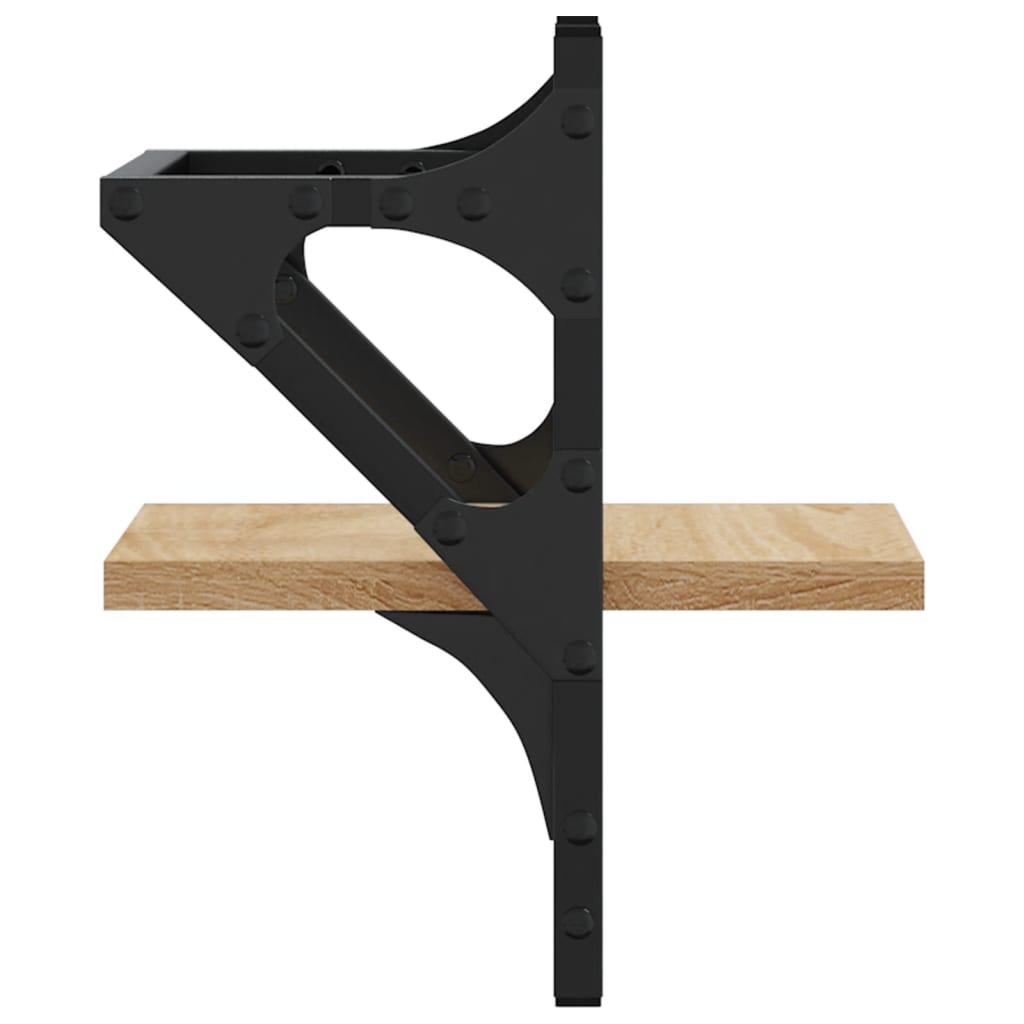 væghylder med stænger 2 stk. 20x25x30 cm sonoma-eg