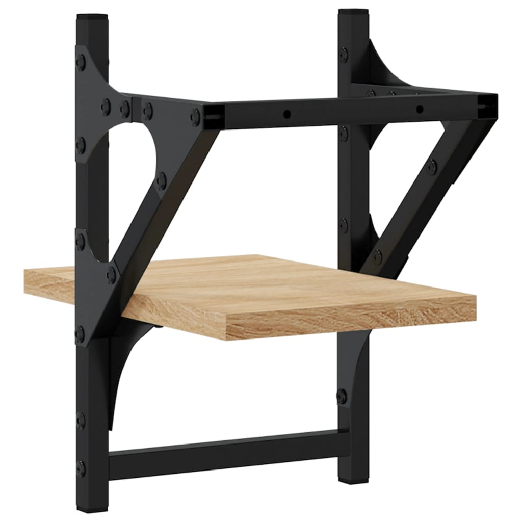 væghylder med stænger 2 stk. 20x25x30 cm sonoma-eg