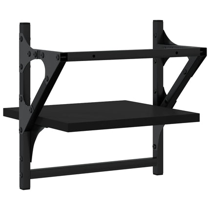 væghylder med stænger 2 stk. 30x25x30 cm sort
