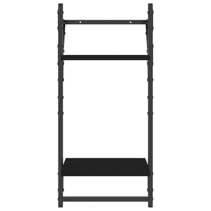 væghylder med stænger 2 stk. 30x25x65 cm sort