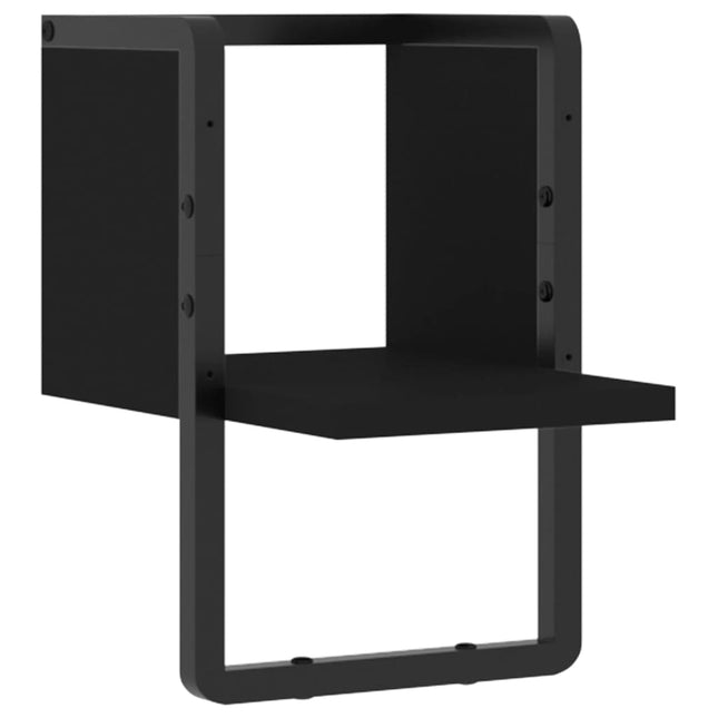 væghylde med stang 20x25x30 cm sort