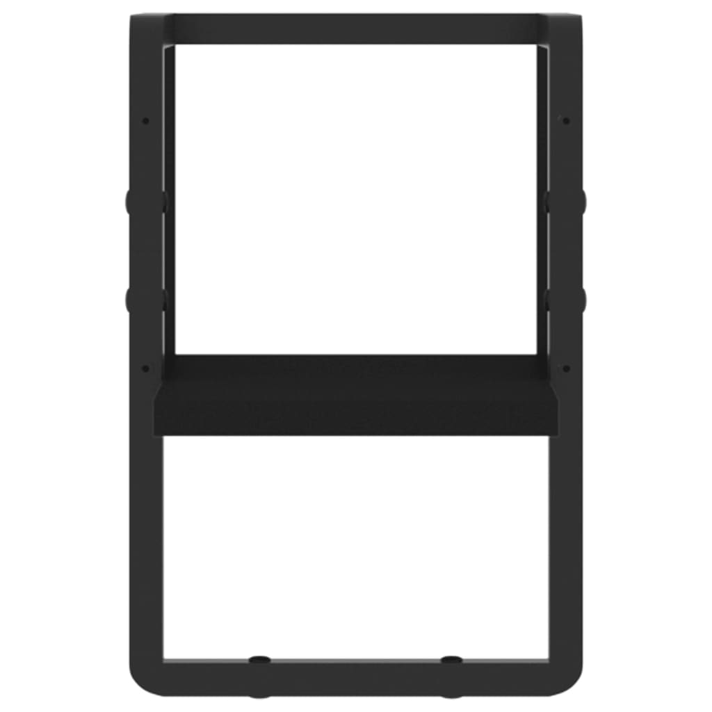 væghylde med stang 20x25x30 cm sort