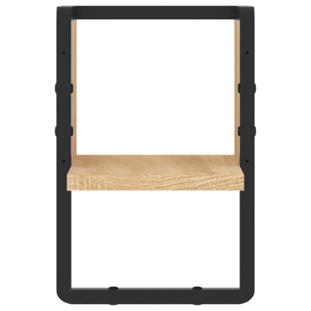 væghylde med stang 20x25x30 cm sonoma-eg