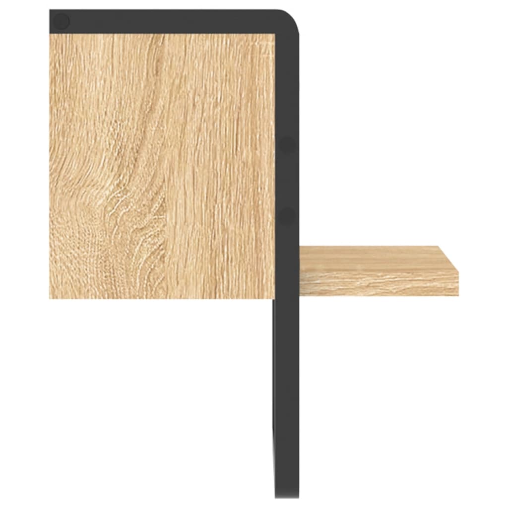 væghylde med stang 20x25x30 cm sonoma-eg