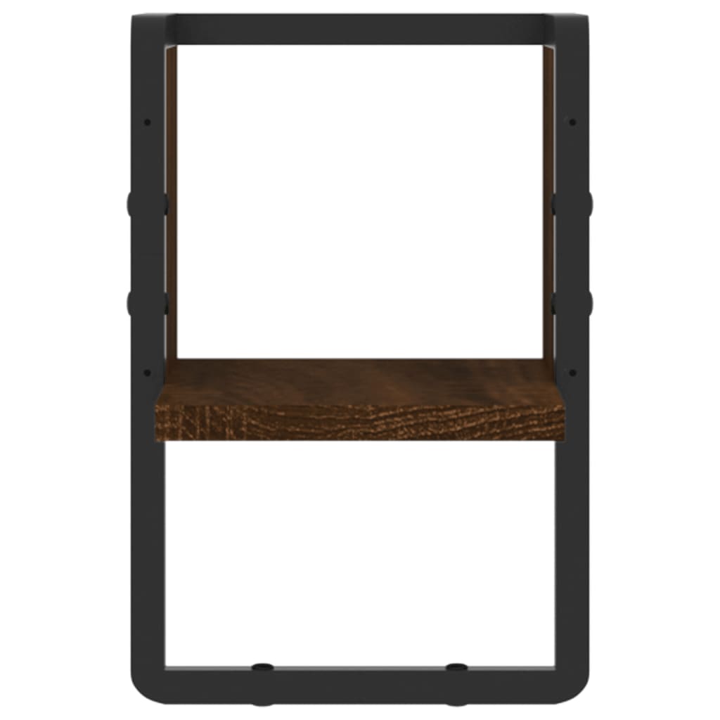 væghylde med stang 20x25x30 cm brun egetræsfarve