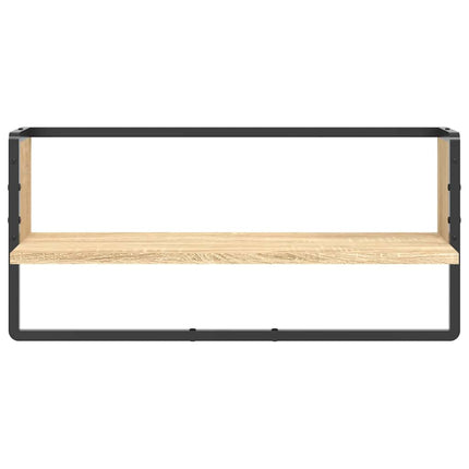 væghylde med stang 65x25x30 cm sonoma-eg