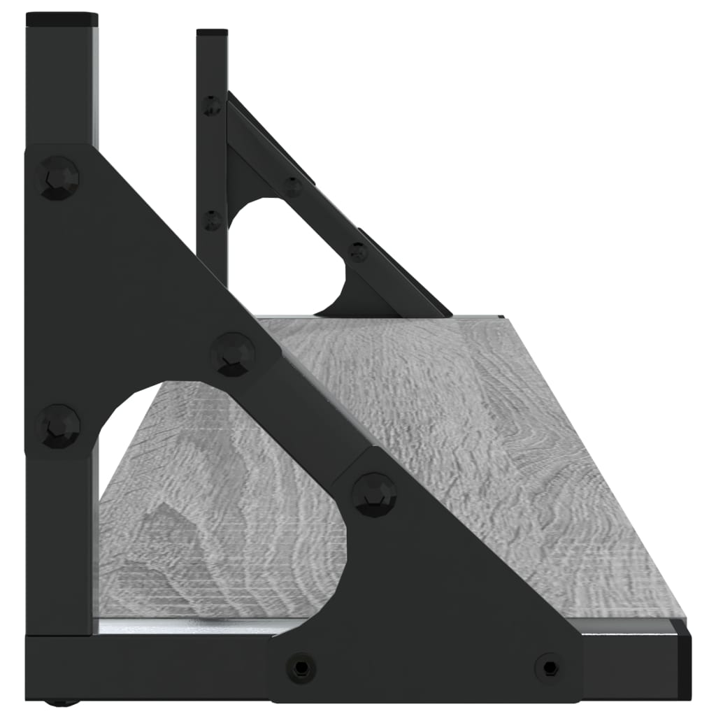 væghylder 2 stk. 60x15x15,5 cm grå sonoma-eg