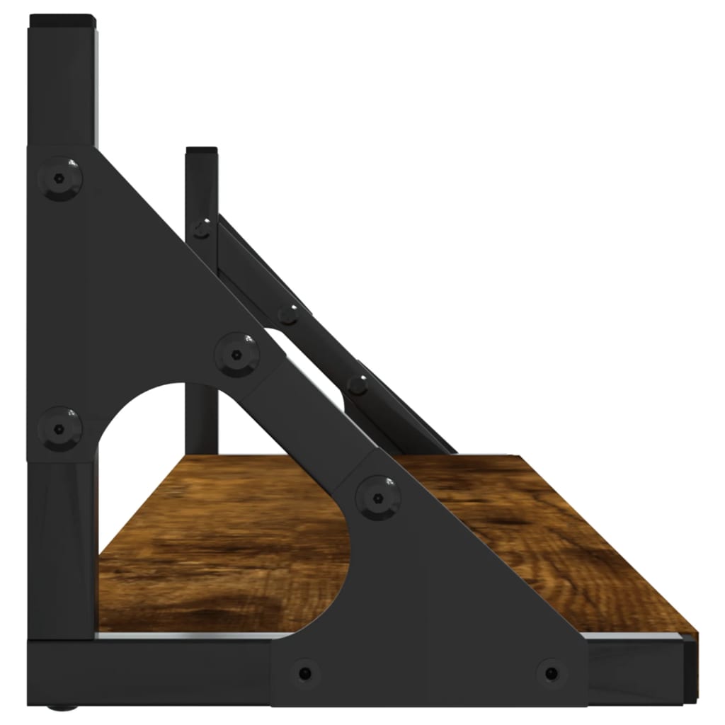 væghylder 2 stk. 80x15x15,5 cm konstrueret træ røget egetræ