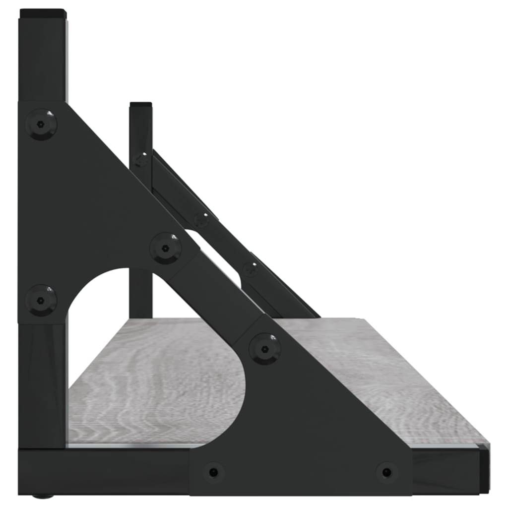 væghylder 2 stk. 80x15x15,5 cm konstrueret træ grå sonoma-eg