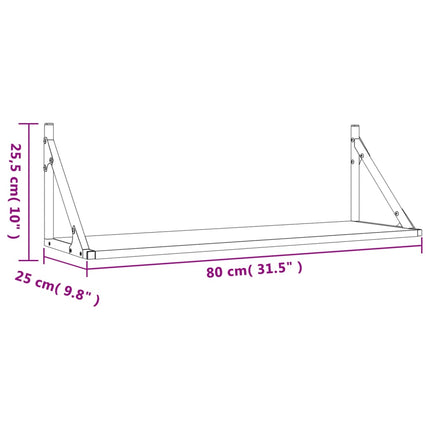 væghylder 2 stk. Sonoma eg 80x25x25,5 cm konstrueret træ