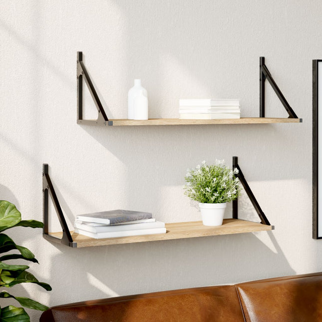 væghylder 2 stk. Sonoma eg 80x25x25,5 cm konstrueret træ