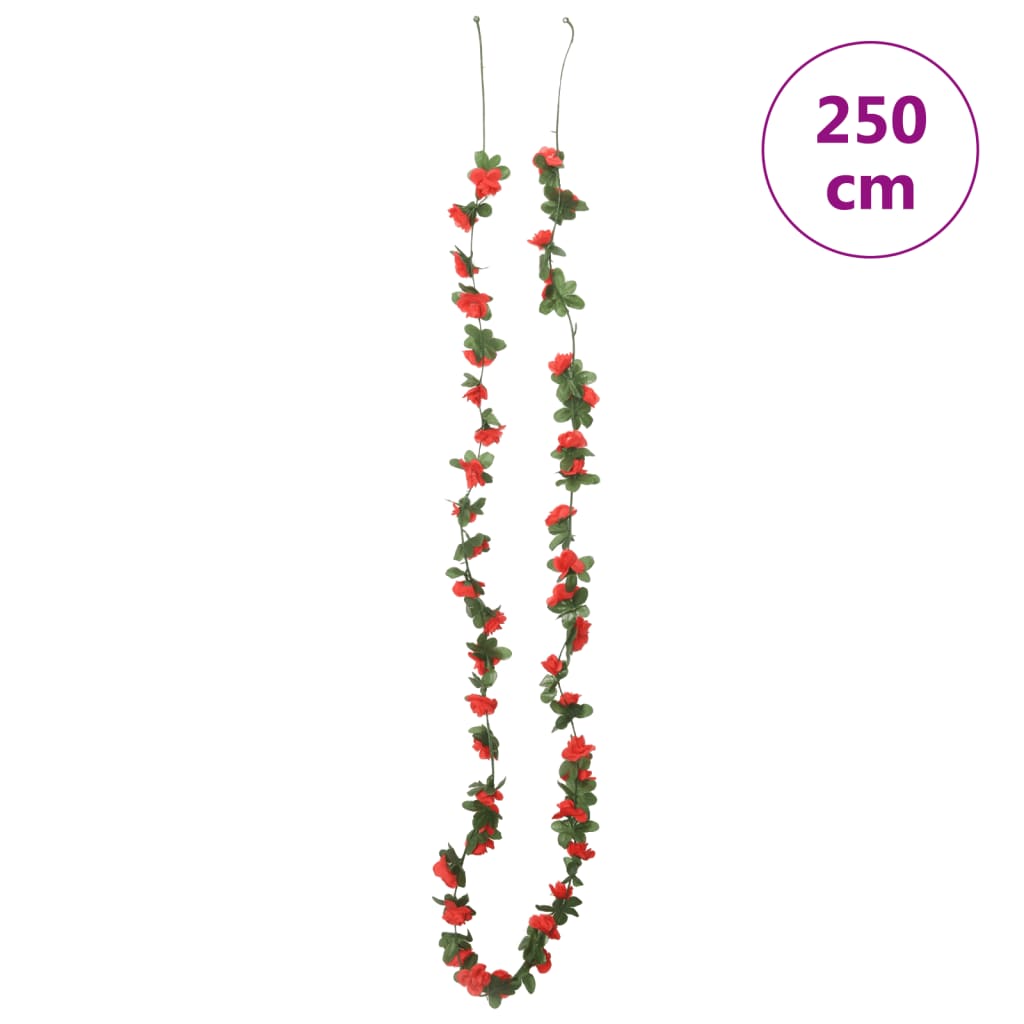 blomsterguirlander til jul 6 stk. 250 cm forårsrød