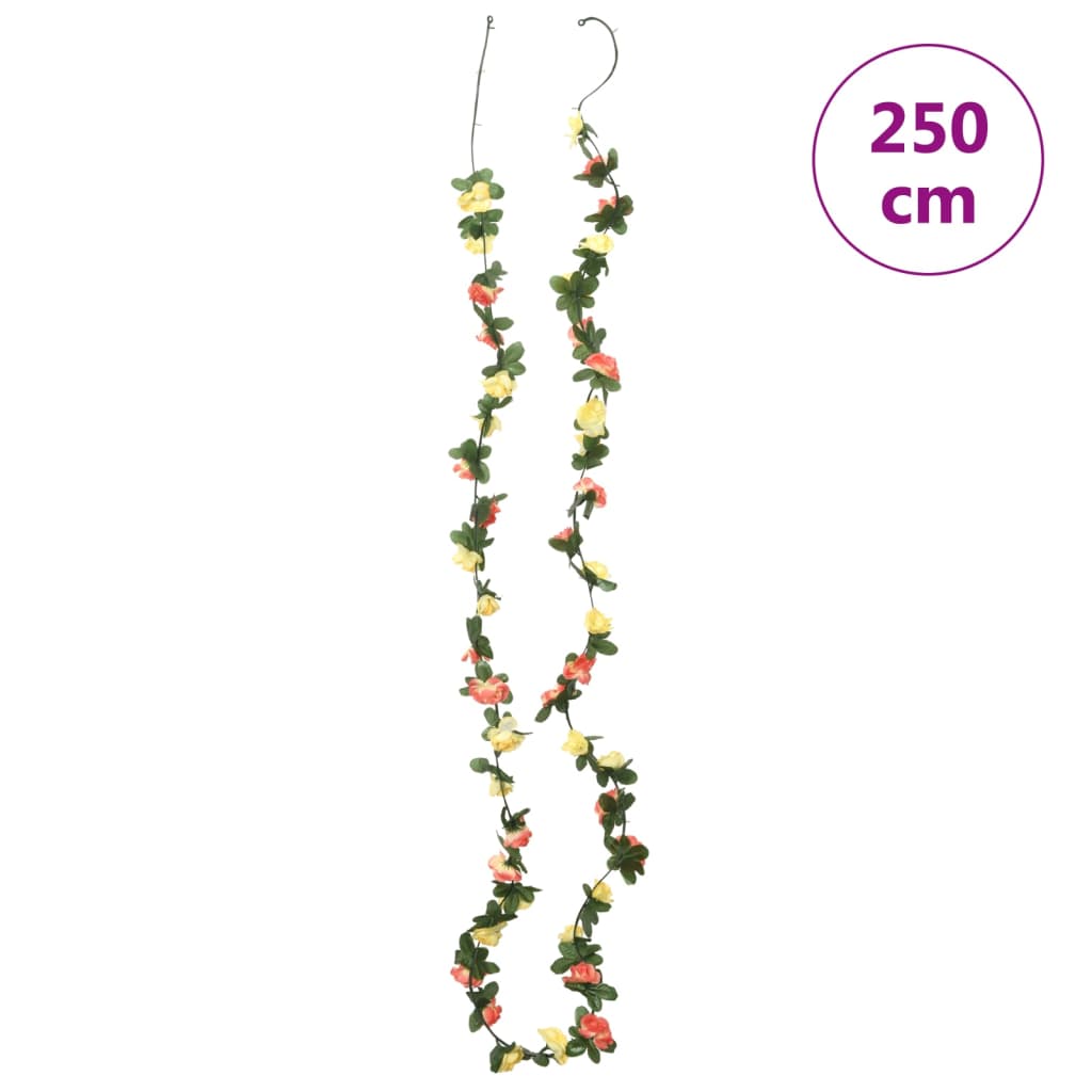 blomsterguirlander til jul 6 stk. 250 cm forårsfarver