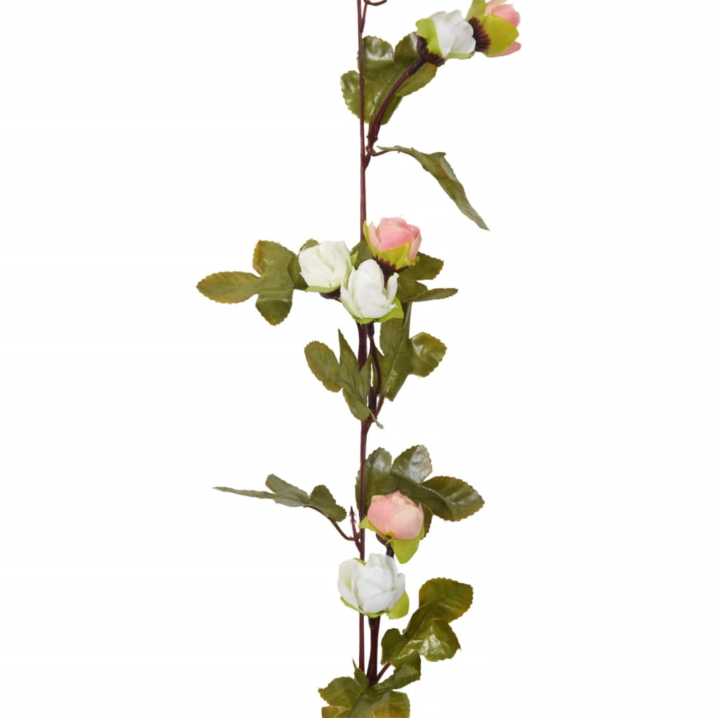 blomsterguirlander til jul 6 stk. 215 cm champagnefarvet
