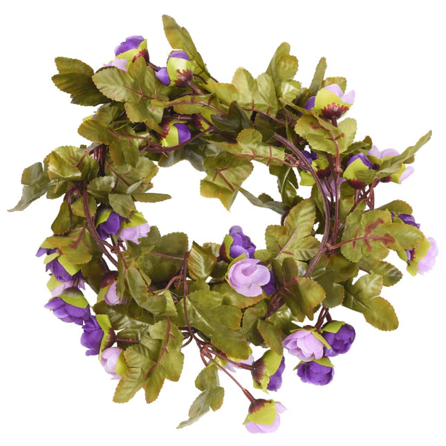blomsterguirlander 6 stk. 215 cm lyslilla