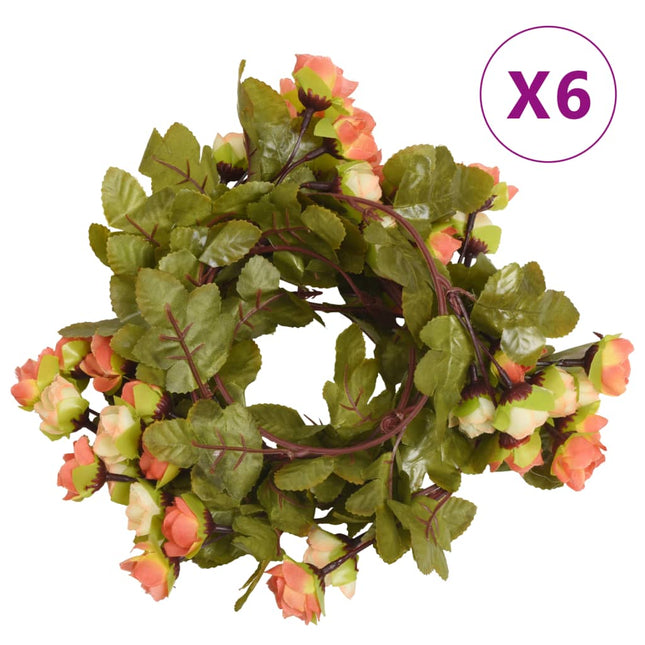 blomsterguirlander 6 stk. 215 cm vinrød