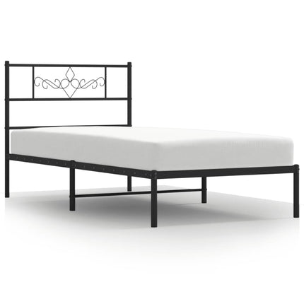 sengeramme med sengegavl 90x200 cm metal sort