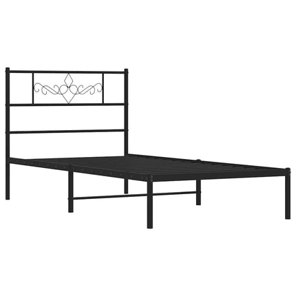 sengeramme med sengegavl 100x200 cm metal sort
