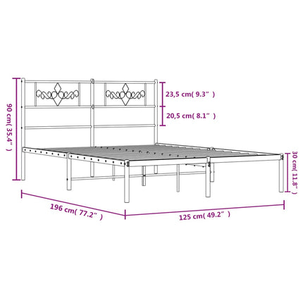 sengeramme med sengegavl 120x190 cm metal sort