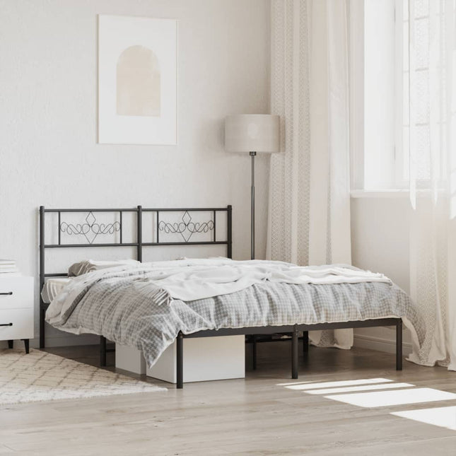 sengeramme med sengegavl 120x190 cm metal sort