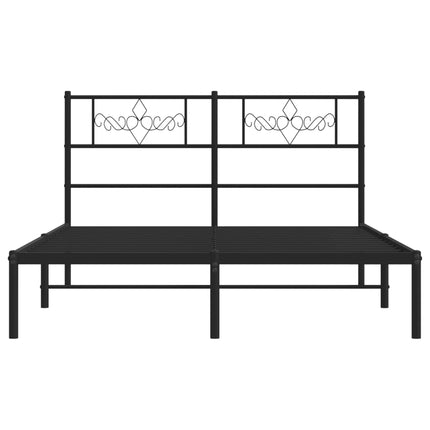 sengeramme med sengegavl 140x190 cm metal sort