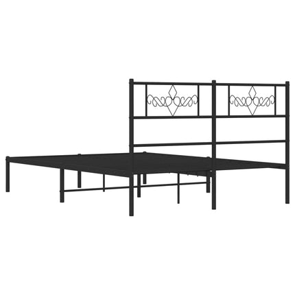 sengeramme med sengegavl 140x190 cm metal sort