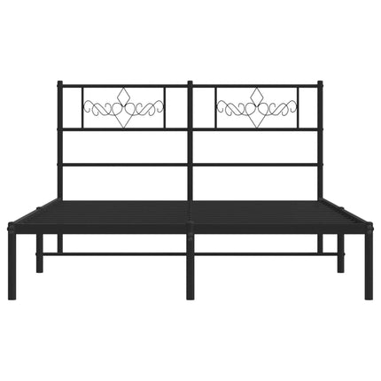 sengeramme med sengegavl 140x200 cm metal sort