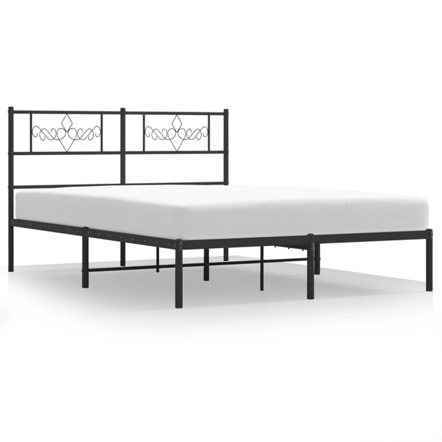 sengeramme med sengegavl 160x200 cm metal sort