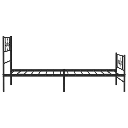 sengeramme med sengegavl og fodgærde 107x203 cm metal sort