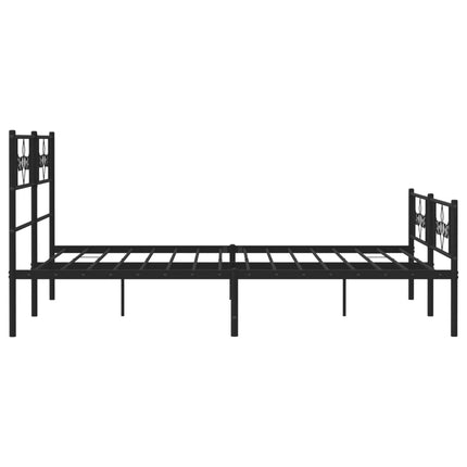 sengeramme med sengegavl og fodgærde 120x200 cm metal sort