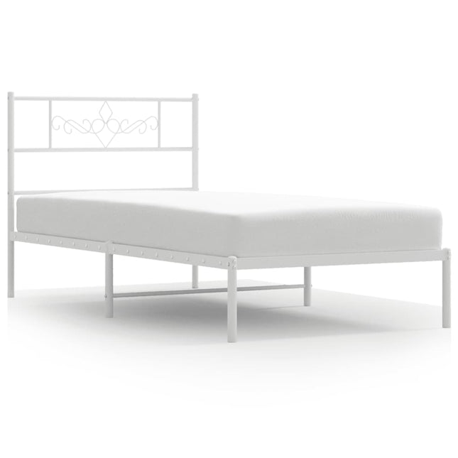 sengeramme uden madras med hovedgærde 75x190 cm hvid