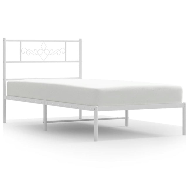 sengeramme med sengegavl 90x190 cm metal hvid