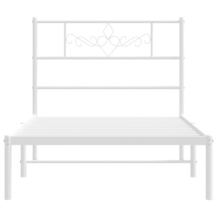 sengeramme med sengegavl 90x190 cm metal hvid