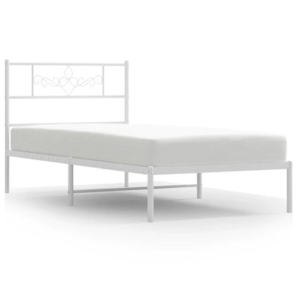 sengeramme med sengegavl 100x200 cm metal hvid