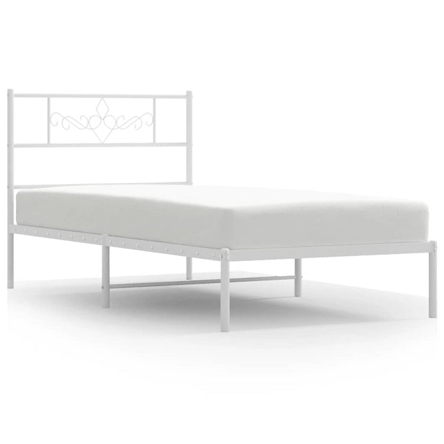 sengeramme med sengegavl 100x200 cm metal hvid