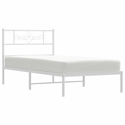 sengeramme med sengegavl 100x200 cm metal hvid