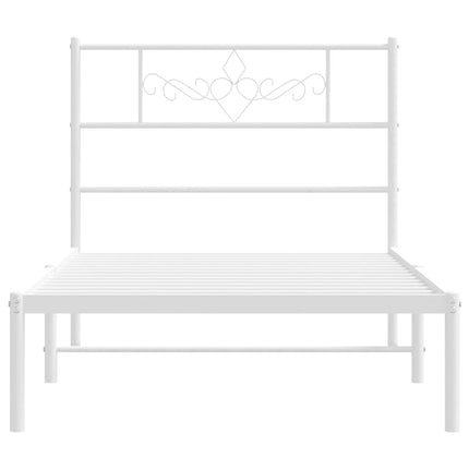 sengeramme med sengegavl 100x200 cm metal hvid