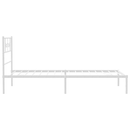 sengeramme med sengegavl 100x200 cm metal hvid