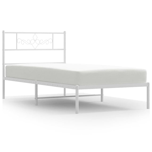 sengeramme med sengegavl 107x203 cm metal hvid