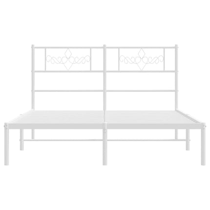 sengeramme med sengegavl 140x190 cm metal hvid