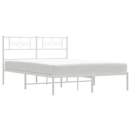sengeramme med sengegavl 140x200 cm metal hvid