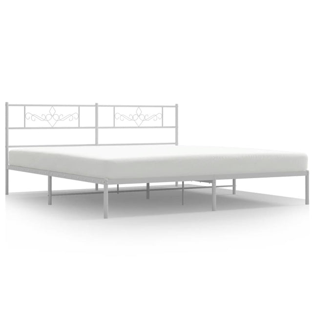 sengeramme med sengegavl 200x200 cm metal hvid