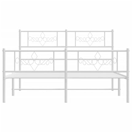 sengeramme med sengegavl og fodgærde 120x190 cm metal hvid