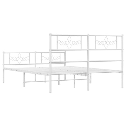 sengeramme med sengegavl og fodgærde 120x190 cm metal hvid