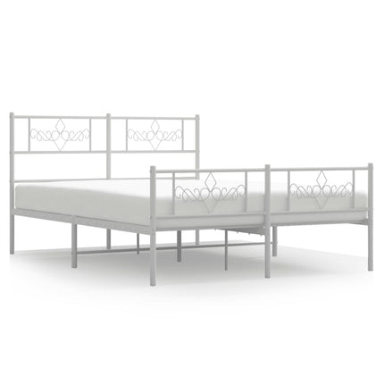 sengeramme med sengegavl og fodgærde 120x200 cm metal hvid