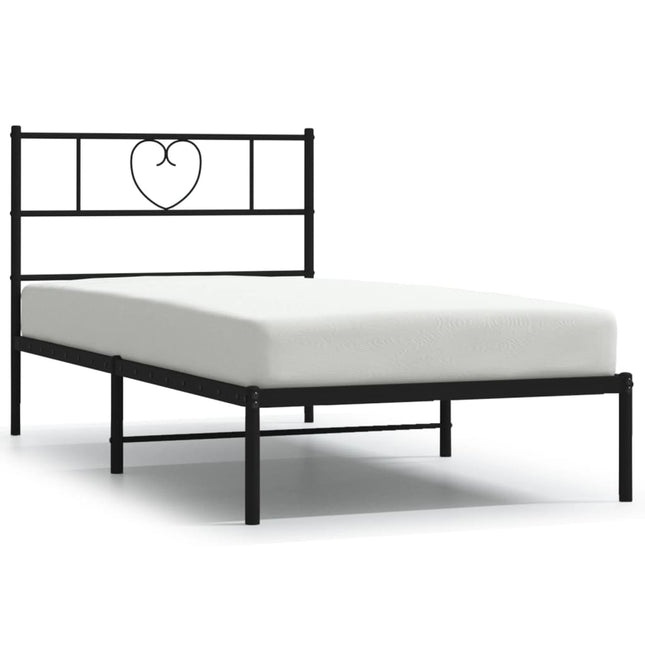 sengeramme med sengegavl 107x203 cm metal sort