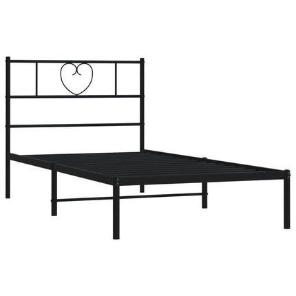 sengeramme med sengegavl 107x203 cm metal sort