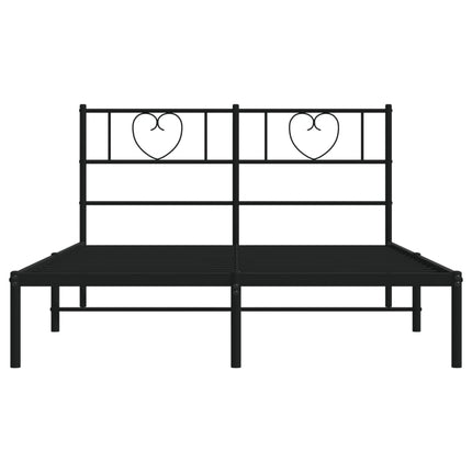 sengeramme med sengegavl 140x190 cm metal sort