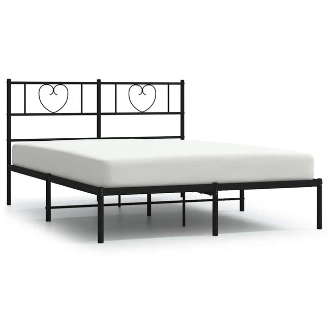 sengeramme med sengegavl 160x200 cm metal sort