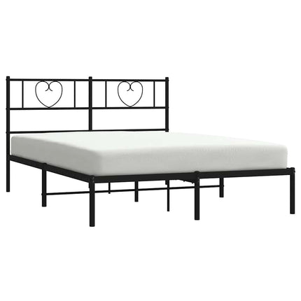 sengeramme med sengegavl 160x200 cm metal sort